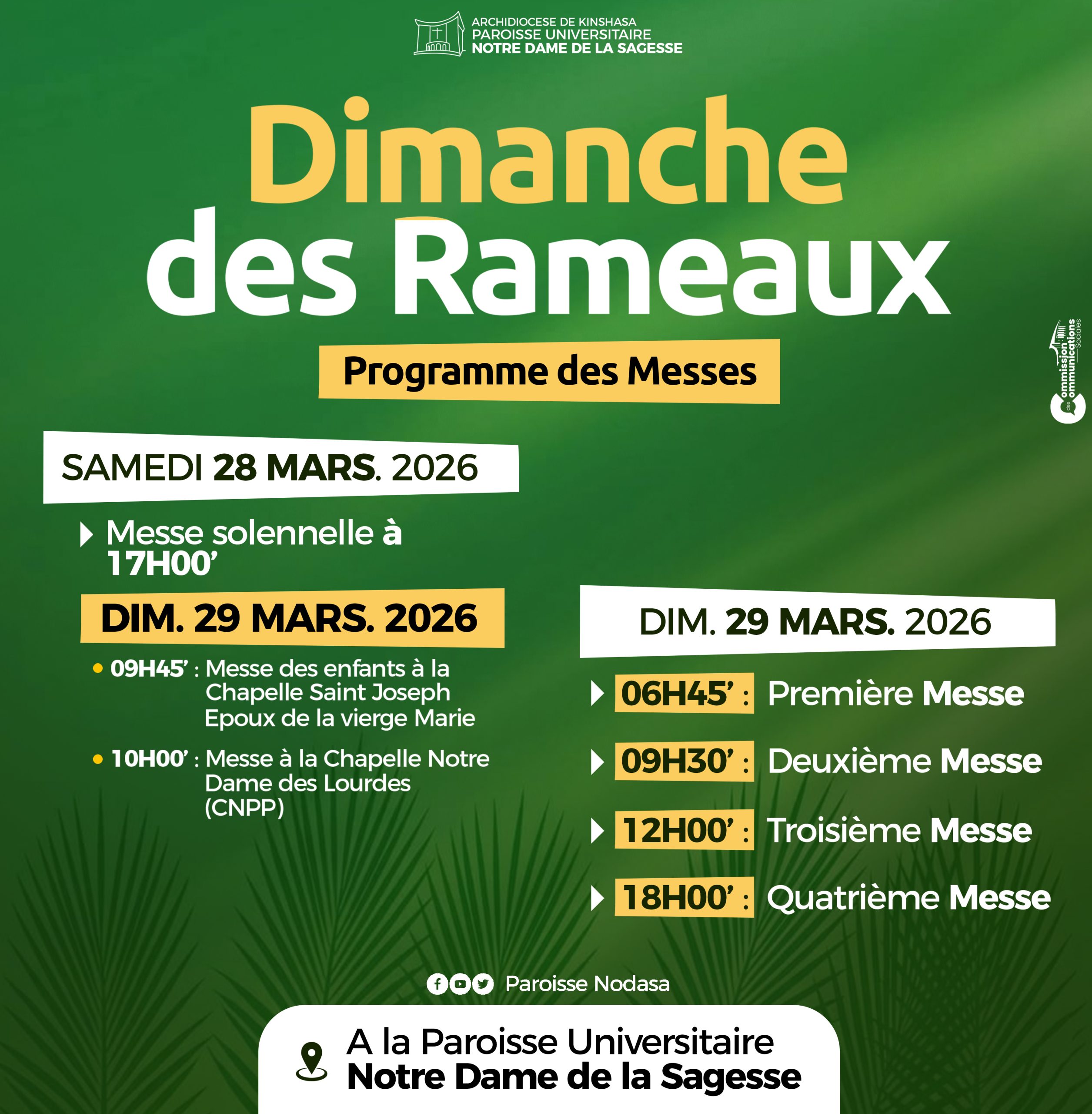 DIMANCHE DES RAMEAUX