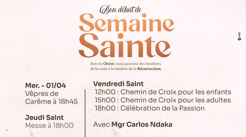 Semaine Sainte : poursuivre le chemin jusqu’à Pâques