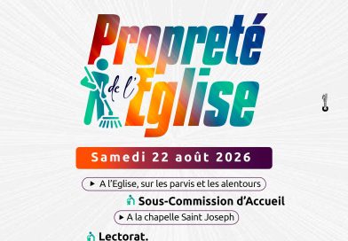 PROPRETÉ DE L’ÉGLISE – SAMEDI 22 AOÛT 2026