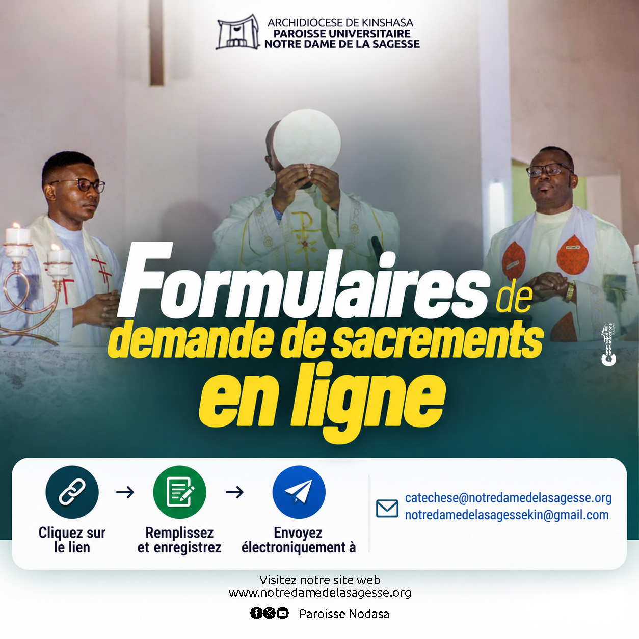 FORMULAIRES DE DEMANDE DE SACREMENTS D’INITIATION CHRÉTIENNE